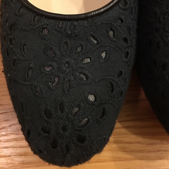 Brian Atwood Black Leather Pumps Covered in Eyelet - Picture 6 of 8